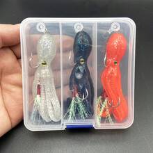 1 pieza Señuelo de pesca de silicona suave que brilla en la oscuridad con ojos 3D realistas y movimiento de natación realista, hecho de silicona flexible y duradera, señuelo de alta luminosidad adecuado para pesca de agua dulce y salada para atraer efectivamente a peces depredadores como lubina, trucha, salmón, perca, ideal para pesca en alta mar, barco, muelle, playa, lago, río y , equipo de pesca portátil esencial para pescadores y entusiastas al aire libre - Multicolor - Ver 3