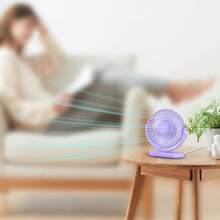 Ventilador de escritorio USB SWEETFULL, pequeño pero potente, personal y portátil, silencioso con 3 velocidades, ventilador de mesa/escritorio ajustable mini para enfriar el hogar, la oficina, el coche, regalos de verano - Multicolor - Ver 15