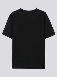 Mujer Camisetas de Verano 3 Piezas Conjunto Rojo Labios Love Estampado Camiseta Cuello Redondo Manga Corta Algodon Suave Transpirable Moda Casual para Fiesta Cumpleaños Regalo Amigos Comfy Daily Wear - 3 piezas negras - Ver 2
