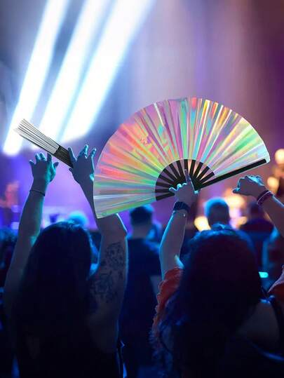 1 chiếc quạt tay gấp gọn cỡ lớn kèm túi đựng, thích hợp cho các buổi biểu diễn khiêu vũ, lễ hội âm nhạc, lễ hội hóa trang, trang phục cầu vồng, vũ trường, trang trí tiệc phát sáng. Quạt gấp hình nấm, quạt phát sáng, tiệc âm nhạc, biểu diễn khiêu vũ, trang trí, quà tặng. Quạt gấp kiểu Trung Quốc Nhật Bản bằng lụa.