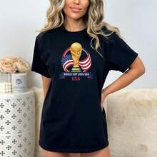 Trendys World Cup 2026 Shirts, FIFAs 2026 World Cup USA Shirts, Soccer Fan Gifts, Woman Shirts For Soccer Day, Sports Mom Shirts, Soccer Vibes. - 黑色 - 查看 1