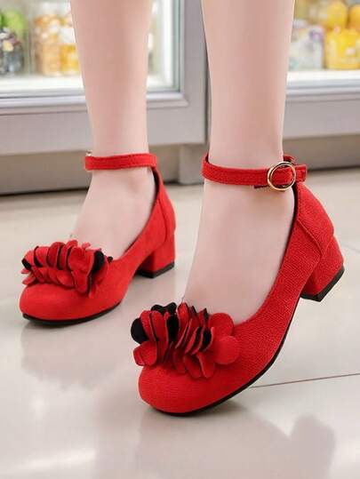 1 Pair Girls' Princess High Heel Shoes, Korean Fashion Children's Performance Shoes, Spring/Summer New Styles, Size 27-37