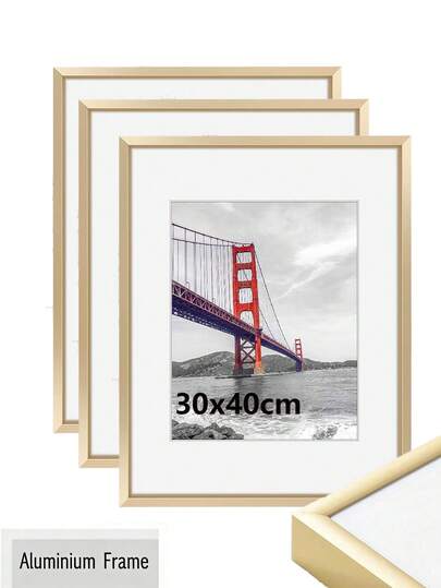 3pcs 30x40cm Poster Frames Aluminum Black Gold Picture Photo Frame, For Photo Gallery Simple With HD Plexiglass Mat, Horizontal Or Vertical Wall Mounting, For Wall Art Mounting Print Home Decor Living Room Decoration,Room Deocr, Wedding, Wall Decor,Graduation Party Supplies 2026