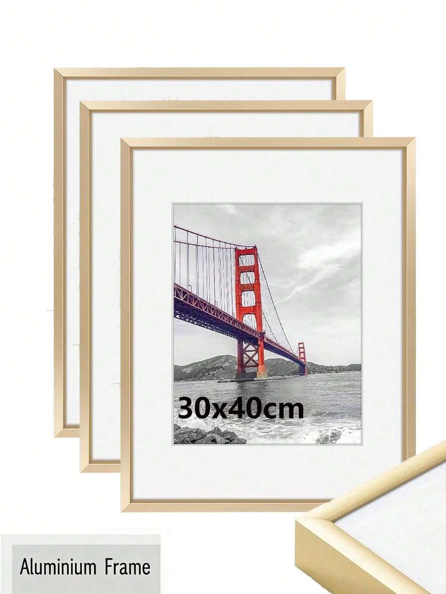 3pcs 30x40cm Poster Frames Aluminum Black Gold Picture Photo Frame, For Photo Gallery Simple With HD Plexiglass Mat, Horizontal Or Vertical Wall Mounting, For Wall Art Mounting Print Home Decor Living Room Decoration,Room Deocr, Wedding, Wall Decor,Graduation Party Supplies 2026 - B - View 1