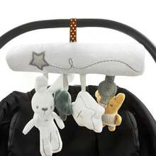 Nuevo colgante para cuna de bebé, sonajero de conejo, asiento de , juguete de peluche, compañero de sueño multifuncional para bebé, regalo de decoración colgante T08H - Blanco - Ver 3