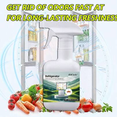H4Cacle رذاذ مزيل الروائح والمنعش للثلاجة، منظف منزلي محترف لإزالة البقايا ومضاد للروائح، منعش برائحة دائمة، منتجات رذاذ تنظيف فعالة لتقليل الروائح في الأثاث والأجهزة المغلقة (مثل الثلاجات والمجمدات وما إلى ذلك)