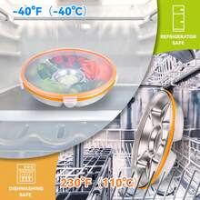 Motith Divided Serving Tray With Lid - Stainless Steel 10-Inch 6-Compartment Divided Snack/Vegetable/Fruit Tray For Christmas Parties, Snackle Box & Platter Container - Silver - View 5