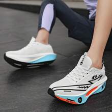 男士轻便跑鞋，碳纤维技术，透气设计，防滑外底，适合马拉松和健身训练 - 白色 - 查看 4