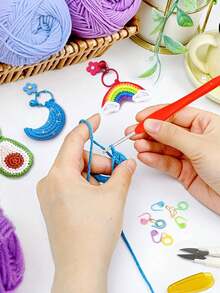 2件/套 柔软舒适的混纺纱线，50克/件，4股，多用途，可用于钩编和编织钱包、衣服、地毯，适合DIY礼物、制作钱包、手提包等。 - 毛線雙拼套裝 - 查看 8