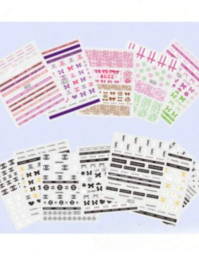 3D美甲贴纸，5D浮雕自粘贴纸，高粘性防水不卷边，多图案水钻金线蝴蝶结花卉美甲贴，奢华氛围美甲贴纸，适合DIY居家美甲和专业沙龙快速造型，简约韩式和日式风格可选，易于粘贴，不伤指甲