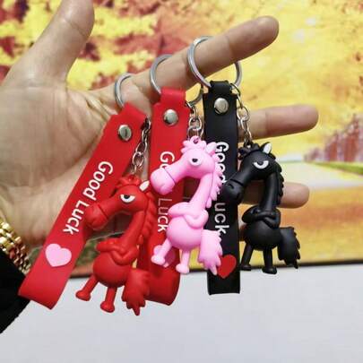 1 pieza Figura de caballo negro de alta gama, amuleto de bolso, pequeño regalo del Día de San Valentín, del Año del Caballo 2026