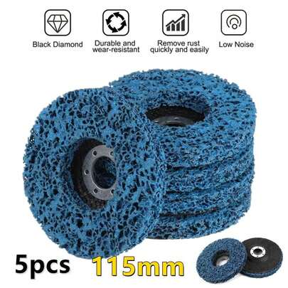 5pcs 115mm Poly Strip Wheel Discs Paint Rust Remove Abrasive Angle Grinder