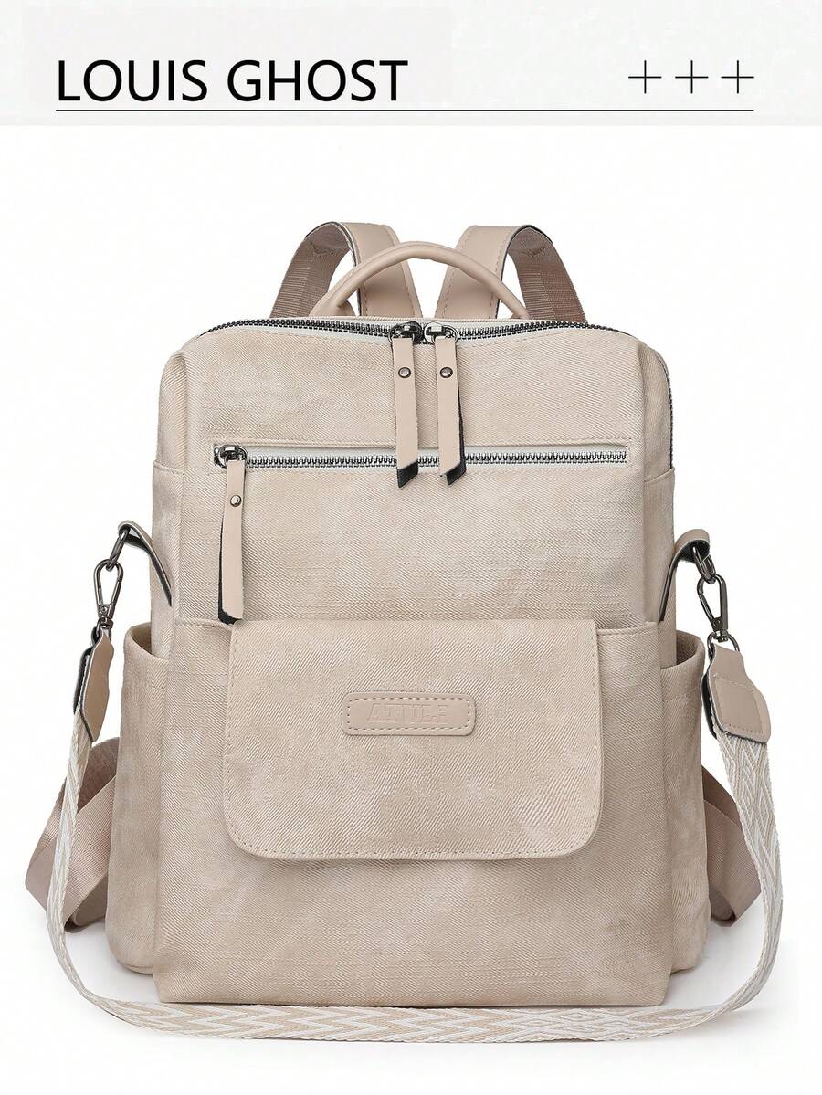 皮革纹理 | 双扣装饰 实用大容量 解锁都市通勤经典美学 可调节肩带提手，日常出行和短途旅行的多功能伴侣 两种携带方式 可调节减压肩带贴合肩部曲线，顶部提手短小便携，通勤和商务旅行可自由切换 大容量收纳