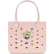 1 EVA Beach Bag, Tote Bag, Casual Tote Bag, Women's Picnic Shoulder Bag, Waterproof, Lightweight, Durable, Multi-Functional Essential Bag, Multi-Functional Shoulder Bag Shopping Tote Bag, Mesh Bag, Multi-Functional Toiletry Bag, Bathroom Bag And Shoulder Bag, Lightweight, Large Capacity, Portable Mesh Beach Bag, Suitable For Family Travel, Vacation, Beach, Camping And Hiking, Summer Bag, Cosmetic Bag - 彩色 - 查看 30