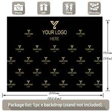 1pc Customized Logo Design Background, Suitable For Business Events, Festivals, Customized Banner Props, Portable Vinyl Material, Easy-Install, Step And Repeat Banner, Photo Backdrop, Wedding - E - View 6