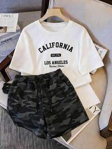 Camiseta blanca + pantalón corto