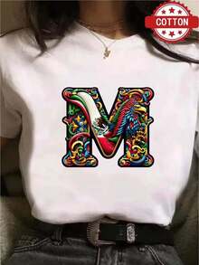 Pure-Cotton 1 Piece Women's Blouses, Beautiful Women's Blouses, Women's Clothing Sets, Mexican Camisole With Eagle, White And Printed - 白色 - 查看 4