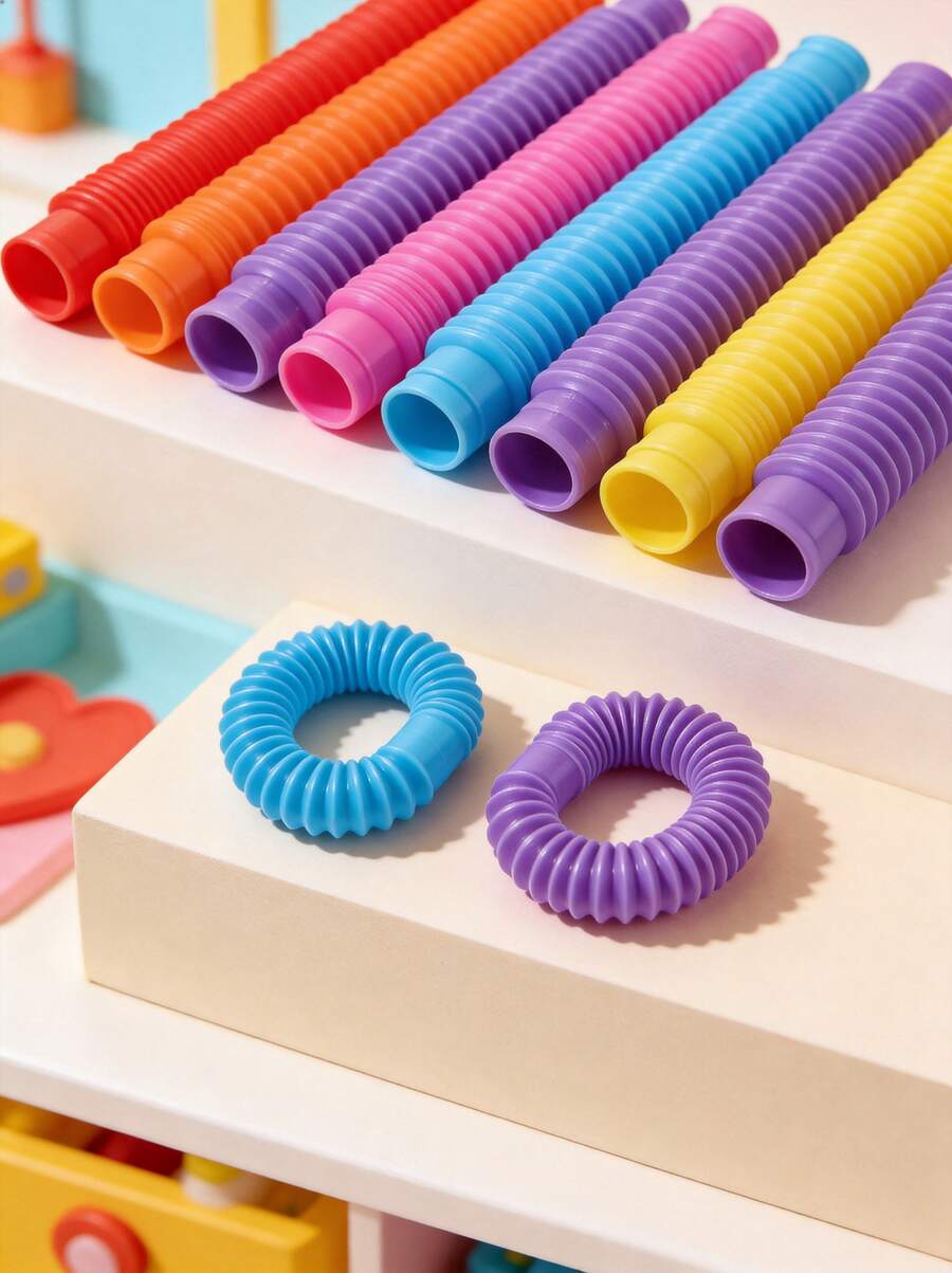 10pcs Pop Tubes Sensory Toys: Great For Developing Fine Motor Skills, Perfect Christmas & !,Sensory Toys,Kids Toys,Party Favors For Kids - Multicolor - View 1