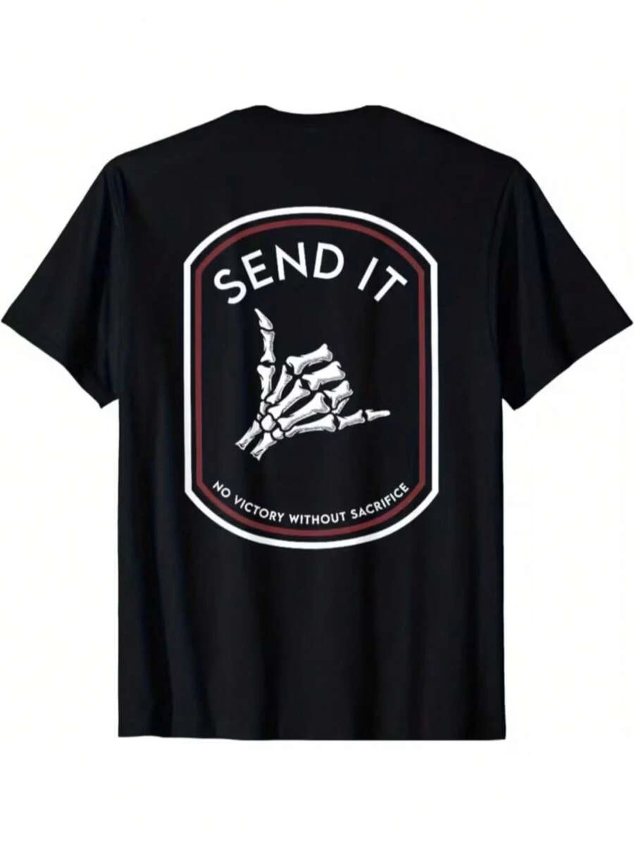 Send It No Victory Without Sacrifice T-Shirt - 黑色 - 查看 1