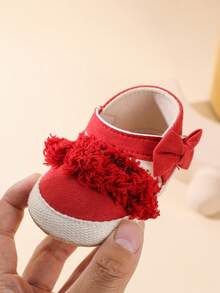 Zapatos de bebé de 0 a 1 año, de encaje, transpirables y de suela blanda - Rojo - Ver 8