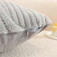 1 vỏ gối trang trí kiểu Bắc Âu bằng vải nhung mềm mại, dày dặn, màu trơn, họa tiết hình học, có khóa kéo, có thể giặt máy, thích hợp trang trí phòng khách/phòng ngủ trong nhà/ngoài trời (Không bao gồm ruột gối) - 1PC - Xem 6