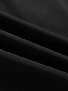 男士户外速干七分裤 - 纯黑色，弹性腰带带口袋，透气面料，适合健身、跑步和夏季户外活动 - 黑色 - 查看 8
