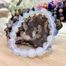 蛋白石串珠手链，男女皆宜，象征爱与希望，完美礼物 - 多色 - 查看 5