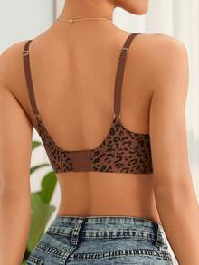 2pcs Leopard Print Seamless Comfortable Leisure Camisole Bras For Women - Multicolor - View 2