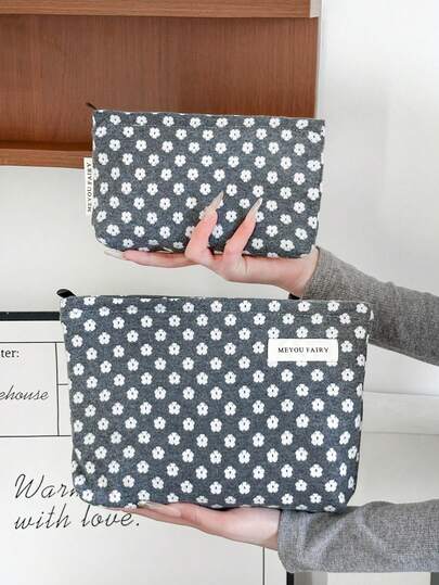 MEYOU FAIRY Makeup Bag, Portable Hand-Held Bag, Storage Bag, Toiletry Bag, Large Capacity Makeup Bag, Makeup Tissue Storage, Essential Travel Bag, Storage Bag, Women's And Girls' Sanitary Napkin Storage Bag, Student Pencil Case, Inner Bag, Zipper Pillow Bag, Square Bag, Large Makeup Bag