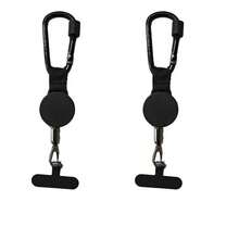 Cordón universal para teléfono con ajuste cómodo y anti-pérdida, con lengüeta retráctil, correa ajustable en longitud para todos los teléfonos móviles, perfecto para senderismo, escalada y actividades al aire libre, regalo de primavera y cumpleaños - Negro - Ver 2