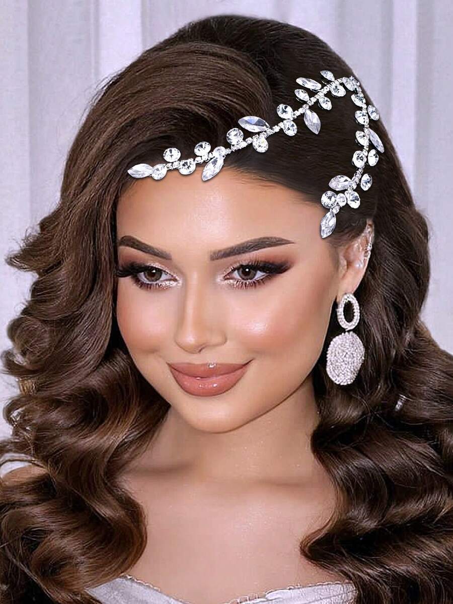 1pc Handmade Crystal Bridal Headpiece, Suitable For Wedding & Party