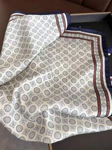 1pc 70*70cm Square Silk Scarf, Women's Satin Printed Headscarf, Neckerchief, Headband, Fashion Ladies Shawl, Scarf - Black and Gray - View 4