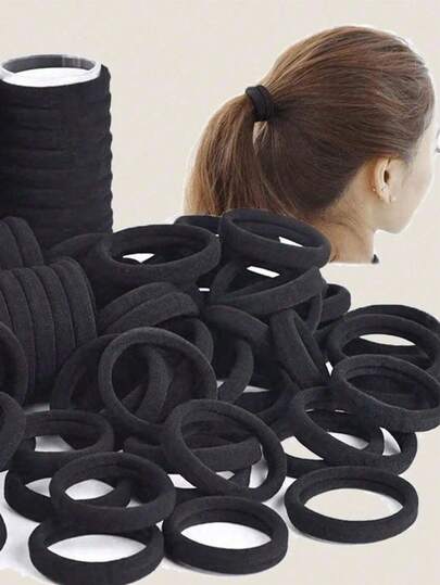 100pcs Elastic Hair Accessories, Minimalist Fashion Jewelry, Suitable For Daily Wear And Gifts. Can Be Used For Hair Decoration And Women's Attire. Suitable For Women And Girls With Long Hair, Perfect Size.