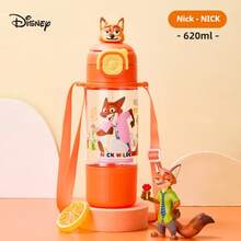 Disney 3D卡通立体水杯，适合上学使用，双盖带吸管，夏季便携手持水瓶 - 彩色 - 查看 5