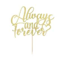 Always And Forever Cake Topper Confession Of Love Gold Bridal Shower Anniversary Wedding Party Vow Renewal Bride Groom Cake Topper Marriage Party Supplies Gold 1 - 黃金1 - 查看 2