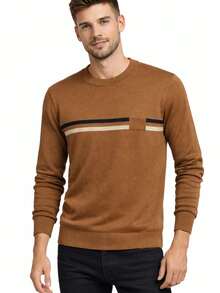 Men's Crew Neck Sweater, Men's Long Sleeve Knit Sweaters, Old Money Men's Clothing, Elegant Winter, Work, Leisure, Party, Casual - Rumani - Xem 4