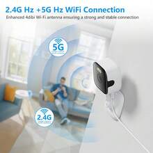 5MP HD Wifi Security Camera Mini Indoor Home Surveillance Camera Night Vision Two Ways Audio Human Detection O-KAM APP 5G IP CAM - White - View 4