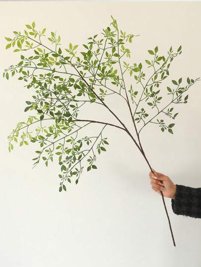 1/2/3/5-Piece Set Of Realistic Green Plants, Southern Magnolia Artificial Plants, Suitable For Summer And Autumn Home Decoration, Plastic Fake Branches Table Ornaments, Fireplace, Christmas, And Saint Patrick's Day Home Decorations