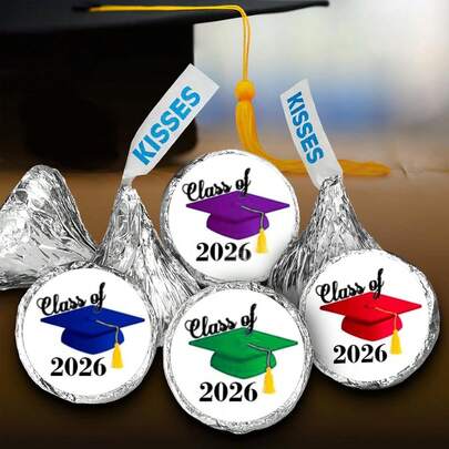 180 pegatinas de besos de la clase de graduación 2026, decoraciones para la fiesta de graduación