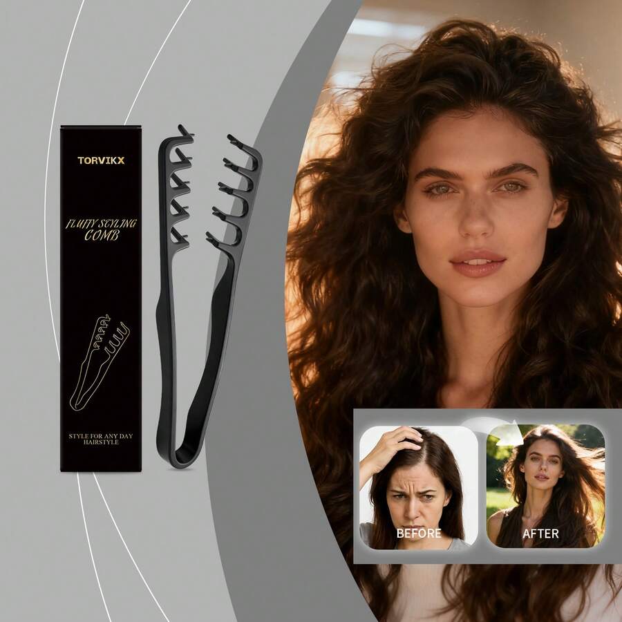 TORVIKX Volumizing Textured Hair Brush, Creates Airy, Voluminous And Effortless Hairstyles - Black - View 1