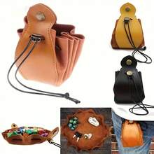 高级复古骰子袋，仿皮抽绳收纳袋，配有便捷的按扣，完美适用于角色扮演游戏和万智牌游戏，PU皮革骰子托盘，珠宝收纳抽绳袋，适合存放角色扮演游戏硬币、棋盘游戏配件、骰子，大容量，方便实用，适用于游戏收纳、骰子游戏、棋盘游戏、卡牌游戏、珠宝收纳、桌面收纳、桌面装饰、赌场、棋室、饮酒游戏、游戏礼品、男士礼品。 - 彩色 - 查看 2