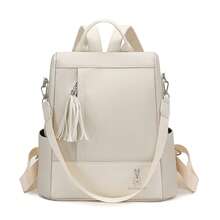 Women's Fashion Anti-Theft Backpack With Large Capacity For Travel And Laptop - Beige - View 8