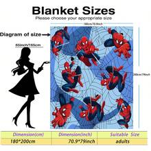 Marvel This Is A Spider-Man Themed Flannel Blanket, With A Light Blue Gradient As The Base Color, Paired With The Classic High-Saturation Red And Blue Colors Of Spider-Man. The Muted Base Color Reduces Visual Stimulation, While The Character Colors Stand Out For Easy Identification. It Has The Features Of Being Aesthetically , Warm, And Soft, Suitable For Use As A Sofa Throw, Nap Blanket, Or Bedding Decoration. - Multicolor - View 18
