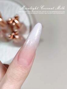 10毫升月光椰奶凝胶指甲油，闪亮乳白色闪粉，UV/LED可卸美甲凝胶，适用于沙龙DIY美甲 - 彩色 - 查看 5