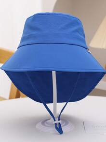 1顶可调节儿童遮阳帽，宽檐渔夫帽，适合1-10岁男孩女孩，夏季防紫外线颈部遮阳帽 - 彩色 - 查看 10