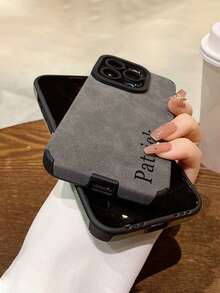 1个可定制DIY名字黑色手机壳，兼容苹果17ProMax/16/15/14 Plus/13 Pro/12 Pro Max/11/7P/XS/XR等机型，采用柔软PU皮革制成，具有防震、防刮、防指纹等功能，柔软TPU全包覆设计，是送给自己、伴侣、同事、家人、挚友的理想个性化手机壳礼物，适合生日或周年纪念日等场合。 - 黑色 - 查看 6