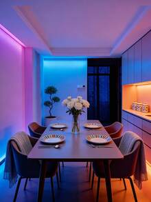 Dải đèn neon hồng ngoại RGB 1m/2m/3 mét/4m/5m, dải đèn LED silicon dẻo chống thấm nước, đèn trang trí không gian có điều khiển từ xa, đèn đổi màu cho trang trí Giáng sinh trong nhà/ngoài trời, điều khiển từ xa 24 phím và ứng dụng, thích hợp cho trang trí nhà cửa và dải đèn dẻo cho cảnh tuyết. - ánh sáng đa sắc - Xem 5