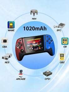 Portable Game Console With 500 Retro Games, 3.5" HD Screen, Rechargeable Battery, TV Connection, Classic Red & Blue/Blue/Red/White Color Options - View 9