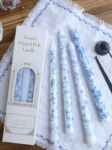 1/2/4件套手工大豆蜡烛，蓝白瓷纹图案，优雅家居装饰，婚礼回礼，乔迁礼物，节日纪念品，商务礼品 - 青花瓷蠟燭 - 查看 3