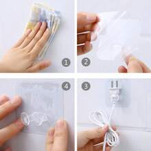 6 buah Gantungan Colokan Dinding Plastik, Penjepit Colokan, Klip Kabel, Penahan Kabel Colokan, Pengatur Soket Listrik Multifungsi, Cocok untuk Rumah dan Kantor, Transparan, Kamar Tidur, Penyimpanan Kamar Mandi, Gantungan Pintu, Handuk Dapur, Gantungan Dinding, Rak Kunci yang Dipasang di Dinding, Gantungan Mantel - MultiWarna - View 6